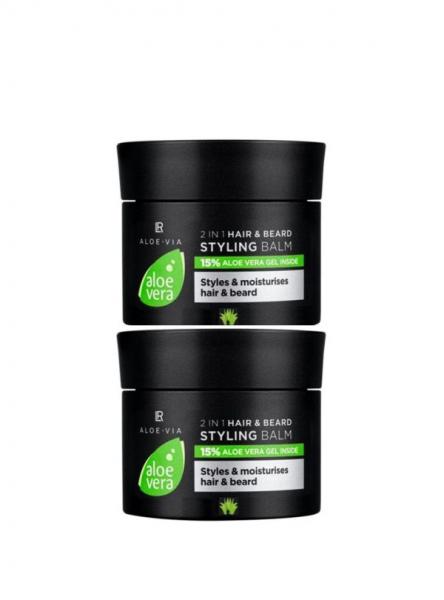 LR Aloe Vera Mens Essentials 2in1 Haar & Bart Styling Balm 2x50 ml
